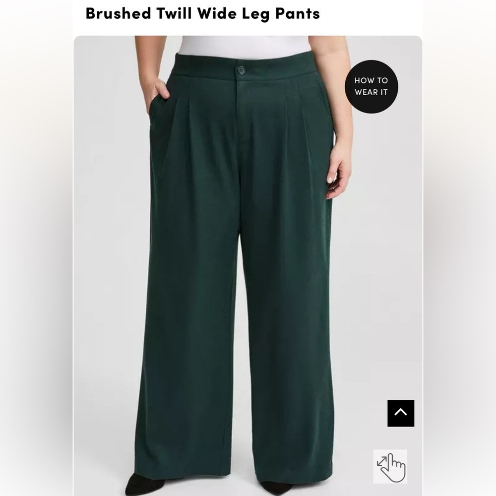 Dark Green Wide Leg Pants